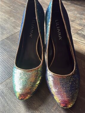 Liliana Women's Iridescent Sequin Pumps - Multicolor
